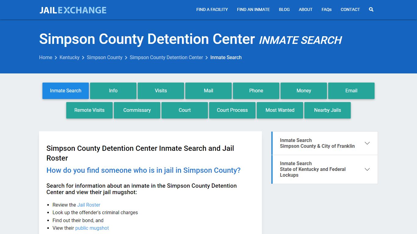 Simpson County Detention Center Inmate Search - Jail Exchange
